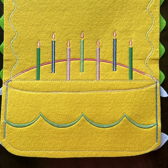 36” birthday cake table runner and birthday hat platter combo. - Picture 8 of 13